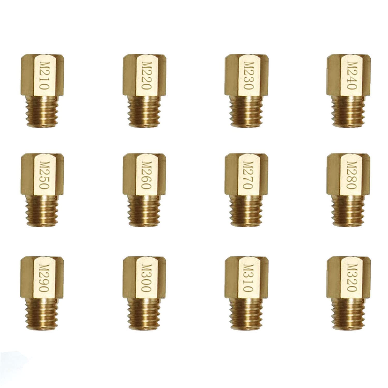 Nozzle Set Fine Tuning Carburettor Nozzles Set Main Nozzles 210, 220, 230, 240, 250, 260, 270, 280, 290, 320 for Scooter, 320 chaltmoped
