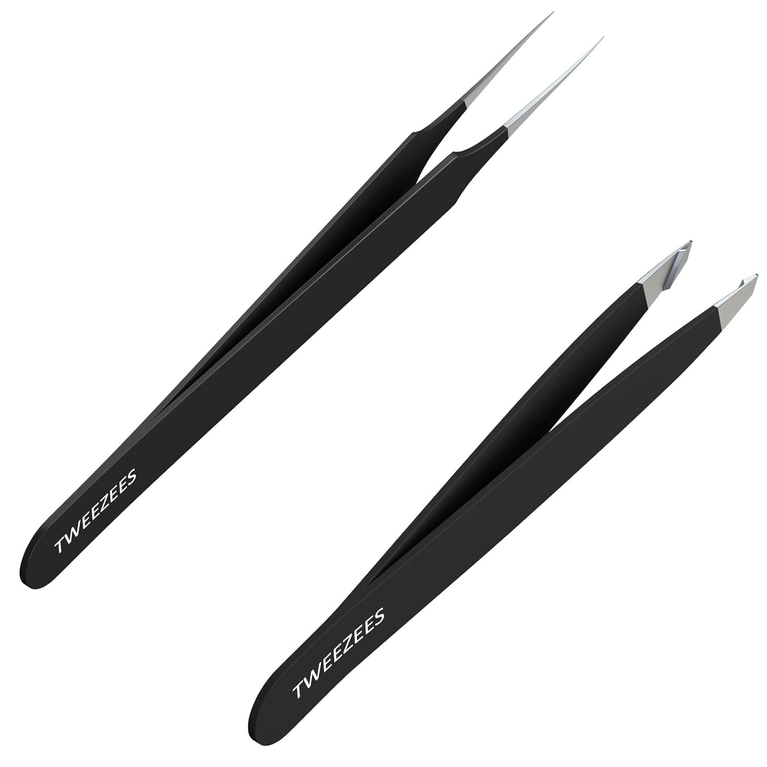 Tweezees Precision Black Stainless Steel Tweezers
