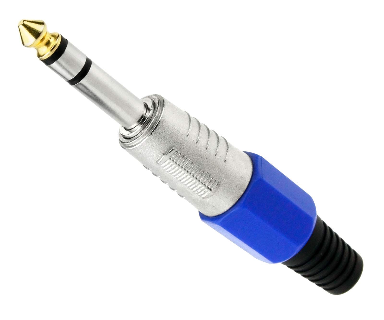 Create idea Pack of 10 6.35mm Stereo Jack Plug Connector Gold Plated Tip Audio 1/4 Inch Connector