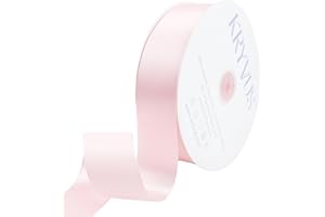 KRYVUS Baby Pink Satin Ribbon 1-1/2 inch X Continuous 100 Yards, Single Face Polyester Ribbon Perfect for Gift Wrapping, Flower Bouquet, Wedding Decor, Crafts, Bow Making, Sewing and More