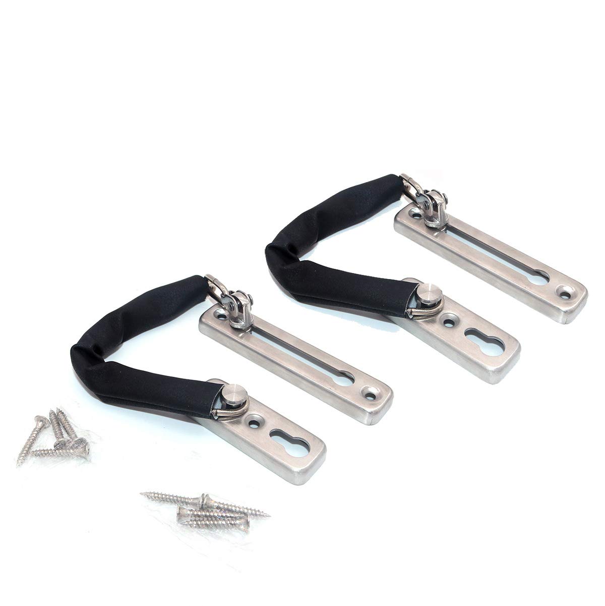 NUZAMAS 2 of Stainless Steel Door Chain Lock, Secondary Door Lock Security, Front Door Limiter, External Door Restrictor, Home Hotel Office Reinforced Solid Stainless Steel