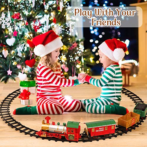 Train Set Electric Train Toy For Boys Girls With Light And Sound Battery Operated Toy Train Sets With Railway Kits Cars Tracks Animals Train Toys Gifts For 3 4