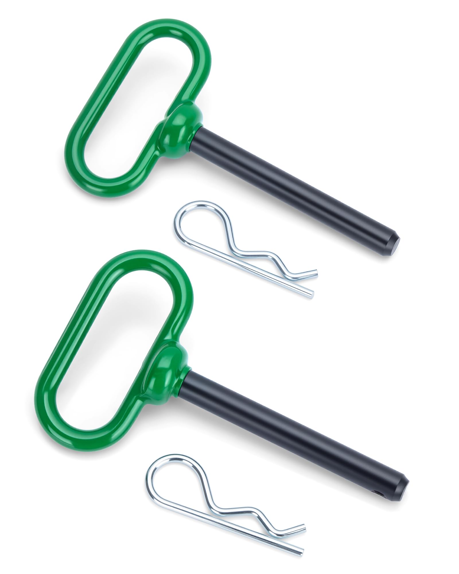 Photo 1 of 1/2 inch Trailer Hitch Pin and Clip, 1/2 x 3-5/8 Inch Tow Hitch Pin Rubber Coated Green Handle Pin for Tractors, Towing, Lawn Mower, Golf Cart and ATV, Heavy Duty Gate Pin Accessories One-Handed