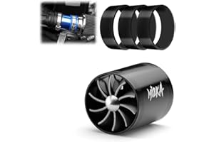 EZAUTO WRAP Mi2KA Turbine Air Intake Fuel Gas Saver Dual Fan Double Turbonator Acceleration System Turbo 2.5"-3.0" Black