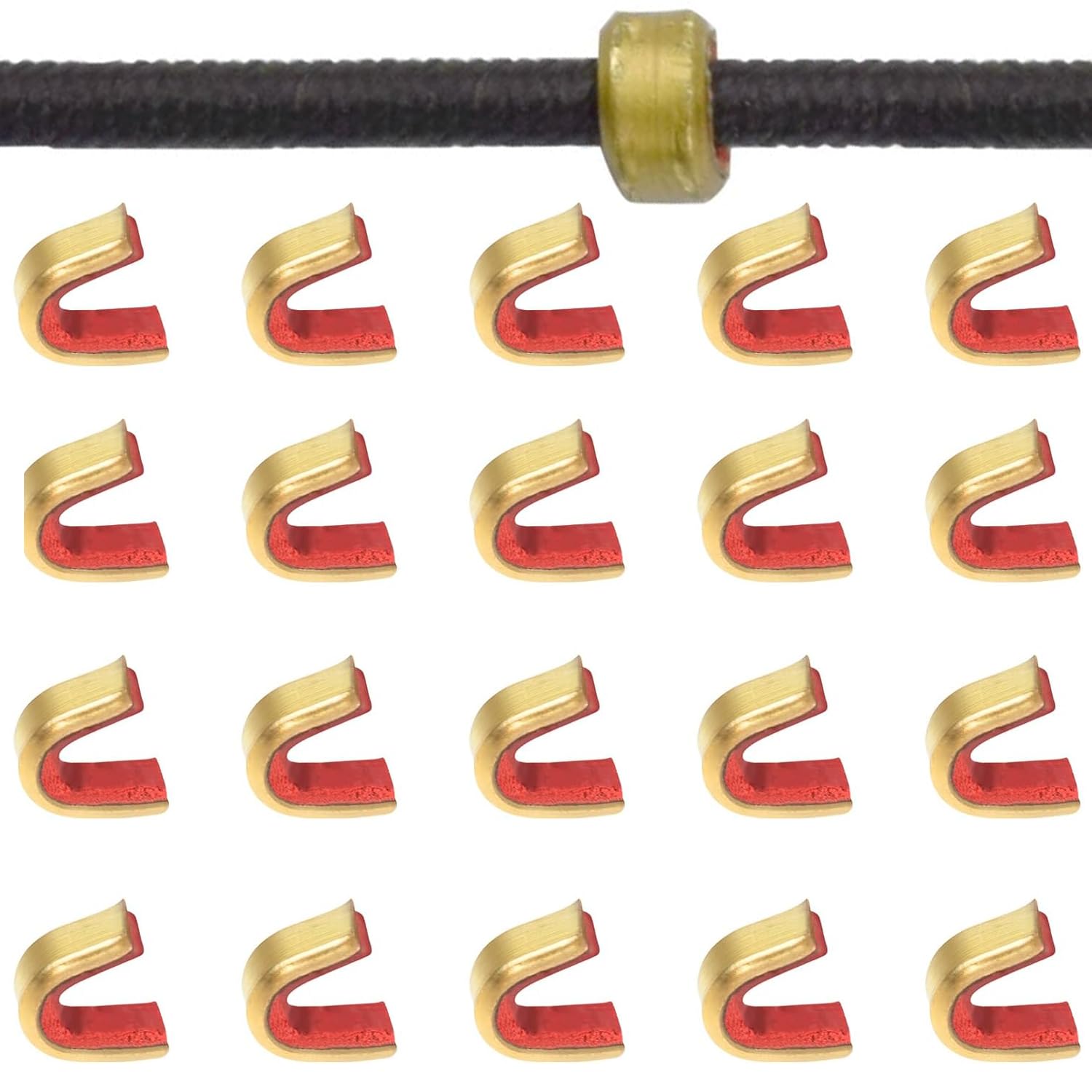 ZEACCT 20 Pcs Bow and Arrow Positioning Buckles, Durable Nocking Points for Recurve and Takedown Bows, Secure Bowstring Attachment, Easy to Install, Ideal for Precision Archery and Target Practice