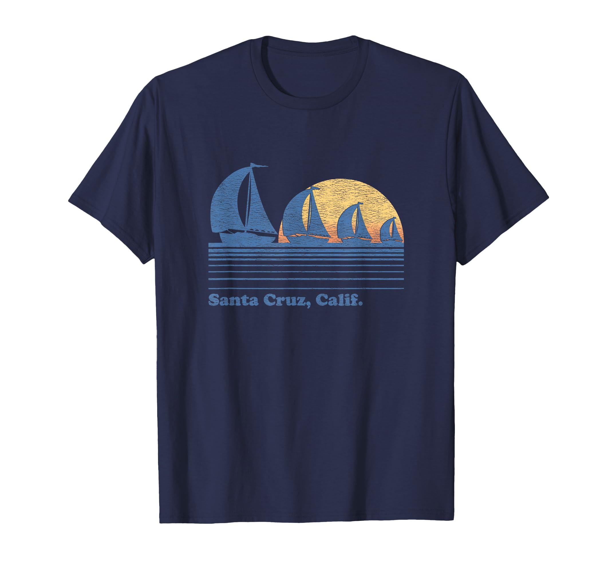 Photo 1 of ** UNKNOWN SIZE*** Santa Cruz CA Sailboat T-Shirt Vintage 80s Sunset Tee T-Shirt