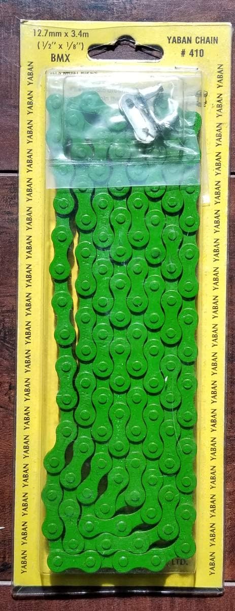 Yaban Made in Taiwan Colored Bicycle Chain - All Green, 1/2" X1/8" X 112L, for Single 1-Speed, Fixie Fixed Gear Road Bikes and Beach Cruiser Bikes