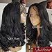 QD-Tizer 180 Density Wavy Hair Wig Natural Black Curly Synthetic Lace Front Wigs with Baby Hair Heat Resistant Body Wave Hair for Women