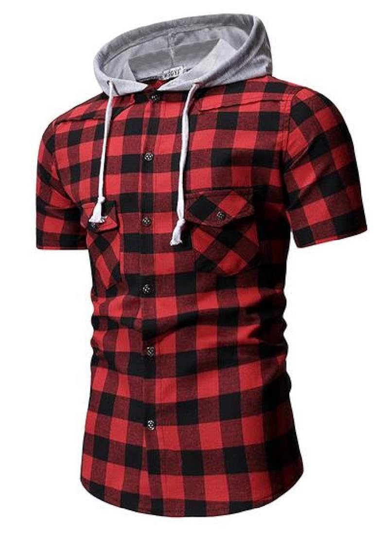 Summer Plaid Hoodie Checkered Shirt 