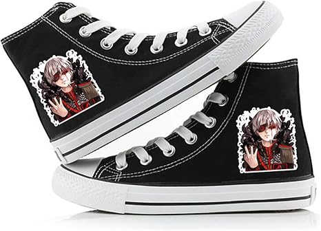 Amazon ハイトップスニーカー キャンバスシューズ ハイトップシューズ 黒白スニーカー 東京喰種トーキョーグール コスプレ メンズ レディース コスプレ 仮装 通販