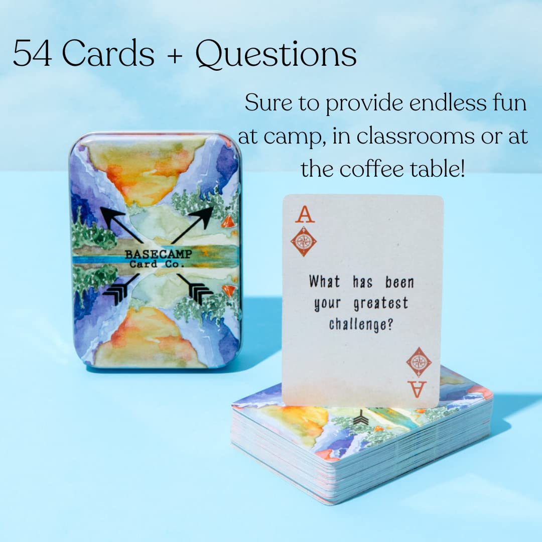 Basecamp Cards: Original Edition Conversation Starters - 52+2 Family Friendly Unique Questions - Family Conversation Cards - Playing Cards - Fun Family Activity