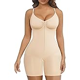 SHAPERX Women's Shapewear Bodysuit Tummy Control Seamless Zip-Up Body Shaper Waist Snatched Body Suit