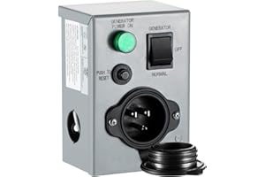 BOYISEN Generator Transfer Switch - 15 Amp 125V Power Inlet Box, NEMA 5-15P Inlet Circuit Breaker, Predrilled Manual Transfer Switcher, Waterproof Generator for Indoor Outdoor Use, ETL Listed