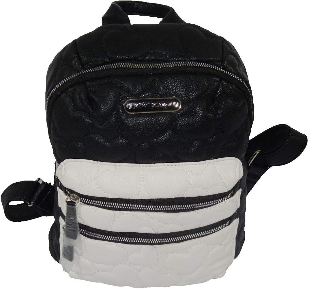 black and white betsey johnson backpack