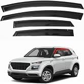 ZZDSNJ Tape-On Window Visors 4-Piece Compatible with 20-25 Hyundai Venue | Sun Rain Guards Window Deflectors Shield Shade Smoke