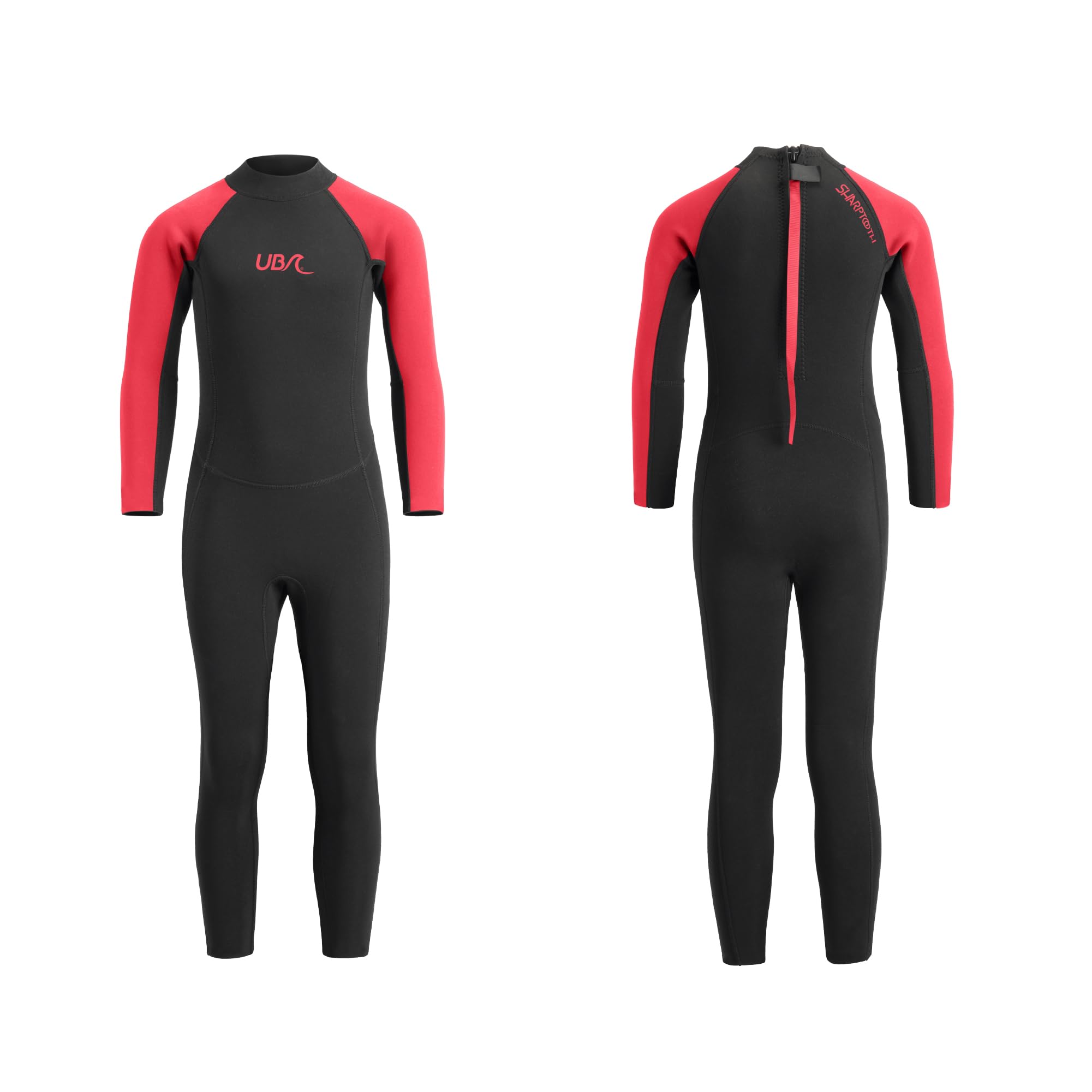 Urban Beach 2mm Neoprene Wetsuit, Kids Full Length Summer Wetsuit for Boys and Girls Red