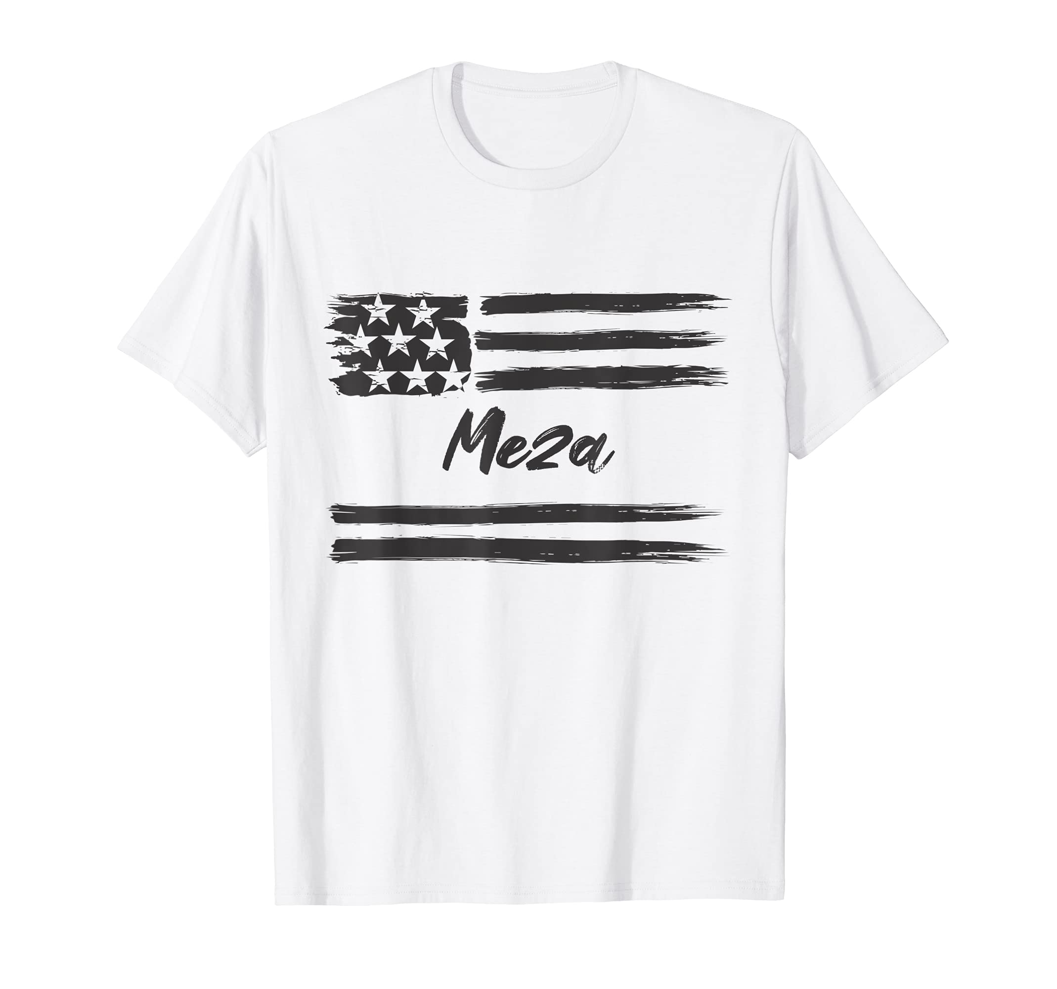 Meza - Personalized Name, Stars and Stripes, USA Flag T-Shirt