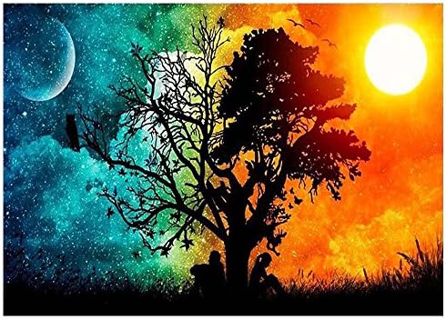 HEWADY DIY 5D Diamond Painting Kit, Rainbow Tree Crystal Full Diamond Rhinestone Painting By Number Cross Stitch Kit Embroidery Craft Home Decor (11.8"x 17.8")