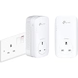TP-Link TL-PA8010PKIT V2 1-Port Gigabit Passthrough Powerline Starter Kit, Data Transfer Speed Up to 1300 Mbps, Ideal for HD Video Streaming and Online Gaming, No Configuration Required, UK Plug