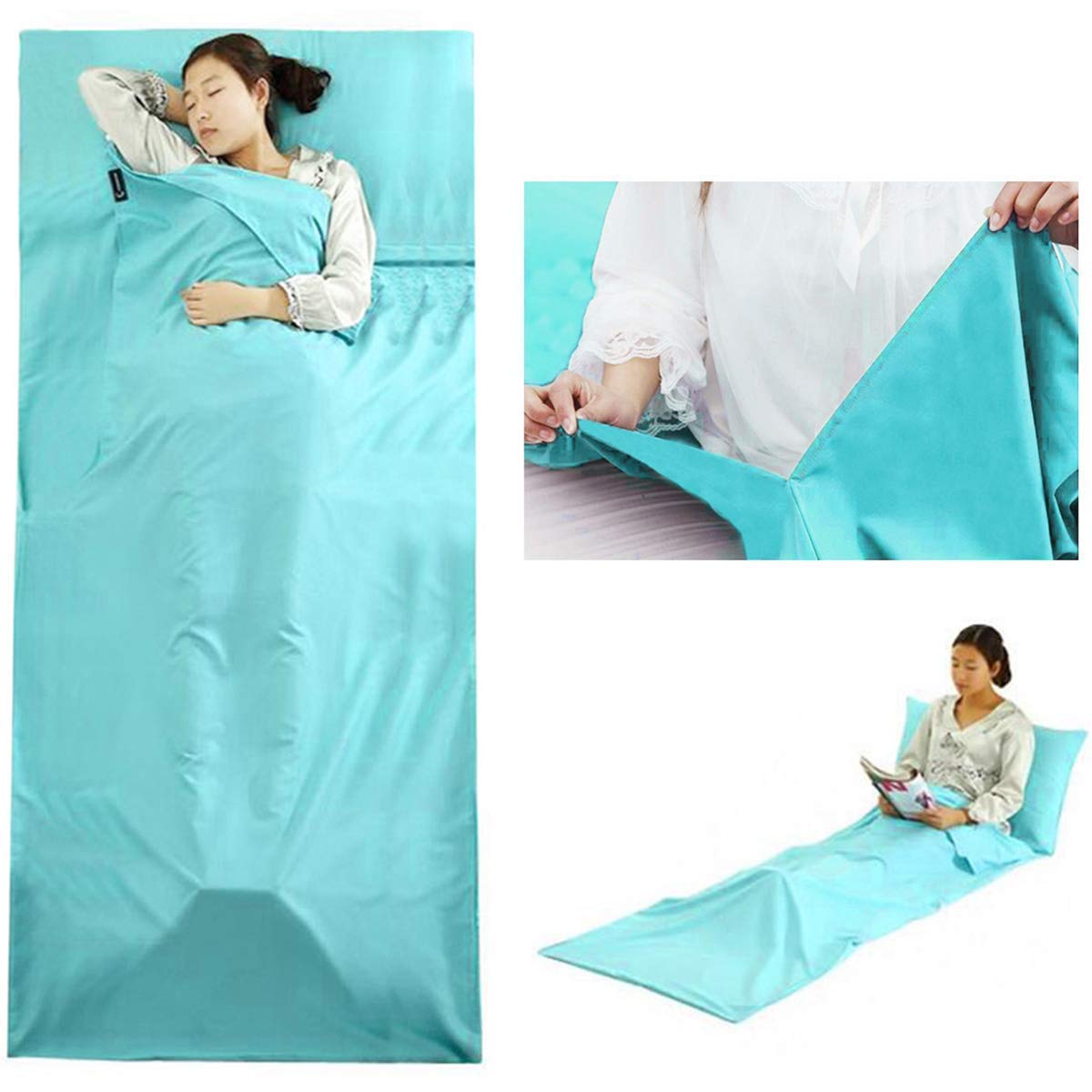 Fodera per Sacco a Pelo e Fodera per Sacco a Pelo 45\'\'x82 \'\', Fodera per Busta Interna Ultraleggera Poliestere per Sacco da Viaggio Borsa per Campeggio a Sacco Evita Sporco 210 * 115CM