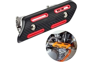 NICECNC Universal Red 4 Stroke Exhaust Heat Protector Shield Compatible with Honda CRF250 CRF450 CRFX250 CRFX450,Compatible Suzuki RMZ250 RMZ400 RMZ450 RMX250 RMX400 RMX450 DRZ250 DRZ400 See Fitment