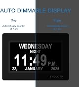 TROCOTN Dementia Clock 7-Inch Digital Calendar Clock with Auto-Dimming view 5