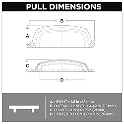 LIBERTY Cup Pulls (1-Pack) Cabinet Handles 3" Hole