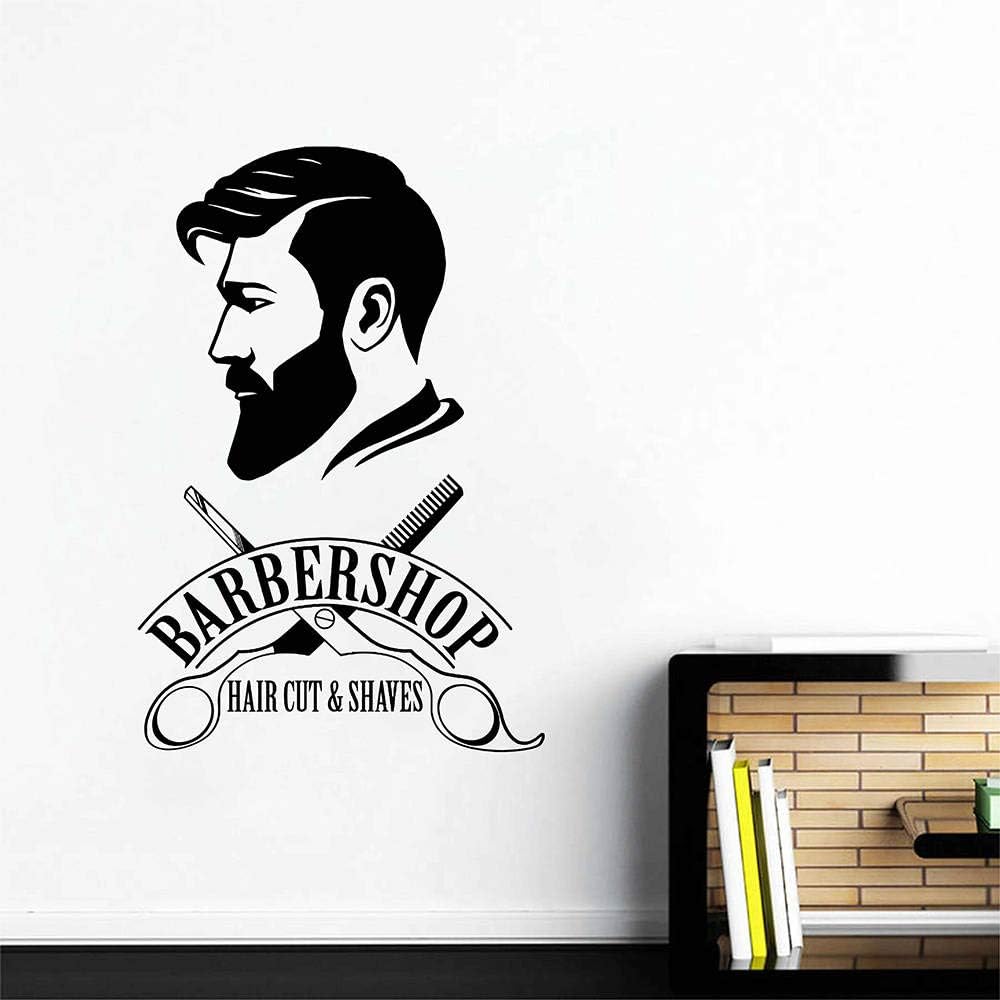amazon com melissalove barbershop logo wall decal mural barber shop sign sticker window decor decals barber s logo murals hair salon wallpapers lc477 black home kitchen melissalove barbershop logo wall decal mural barber shop sign sticker window decor decals barber s logo murals hair salon wallpapers lc477 black