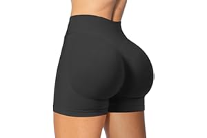 POWERASIA Workout Impact Shorts Hidden Scrunch Butt Lifting Gym Booty Biker Shorts for Women Tummy Control