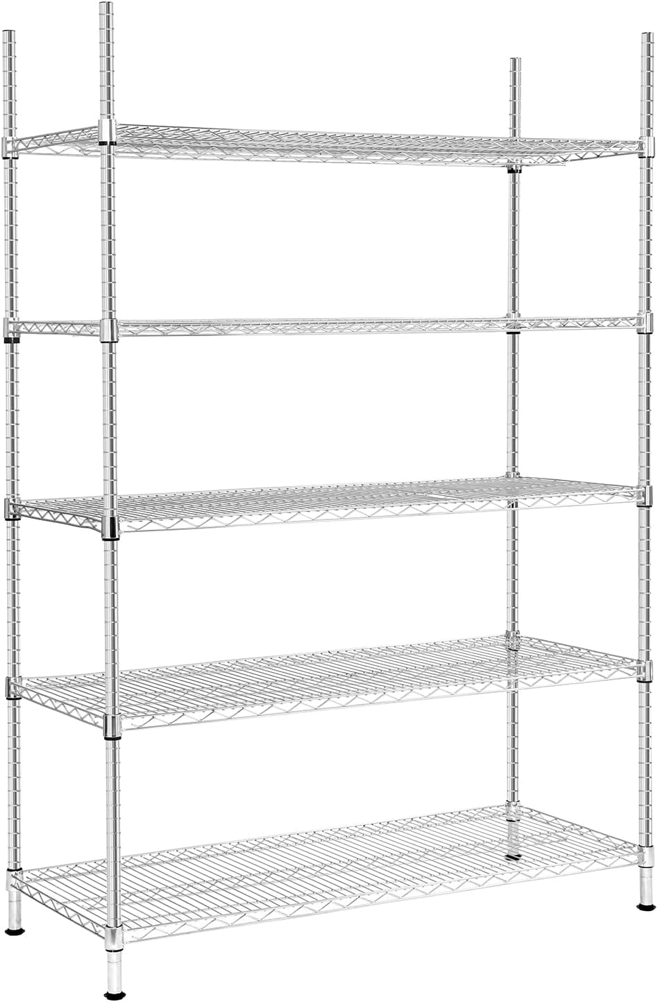 Photo 1 of ***PARTS ONLY***Land Guard 5 Tier Chrome Storage Racks and Shelving - 48" L x 20" W x 72" H Heavy Steel Material Pantry Shelves - Each Unit Loads 350 Pounds Wire Shelf, Suitable for Warehouses, Closets, Kitchens