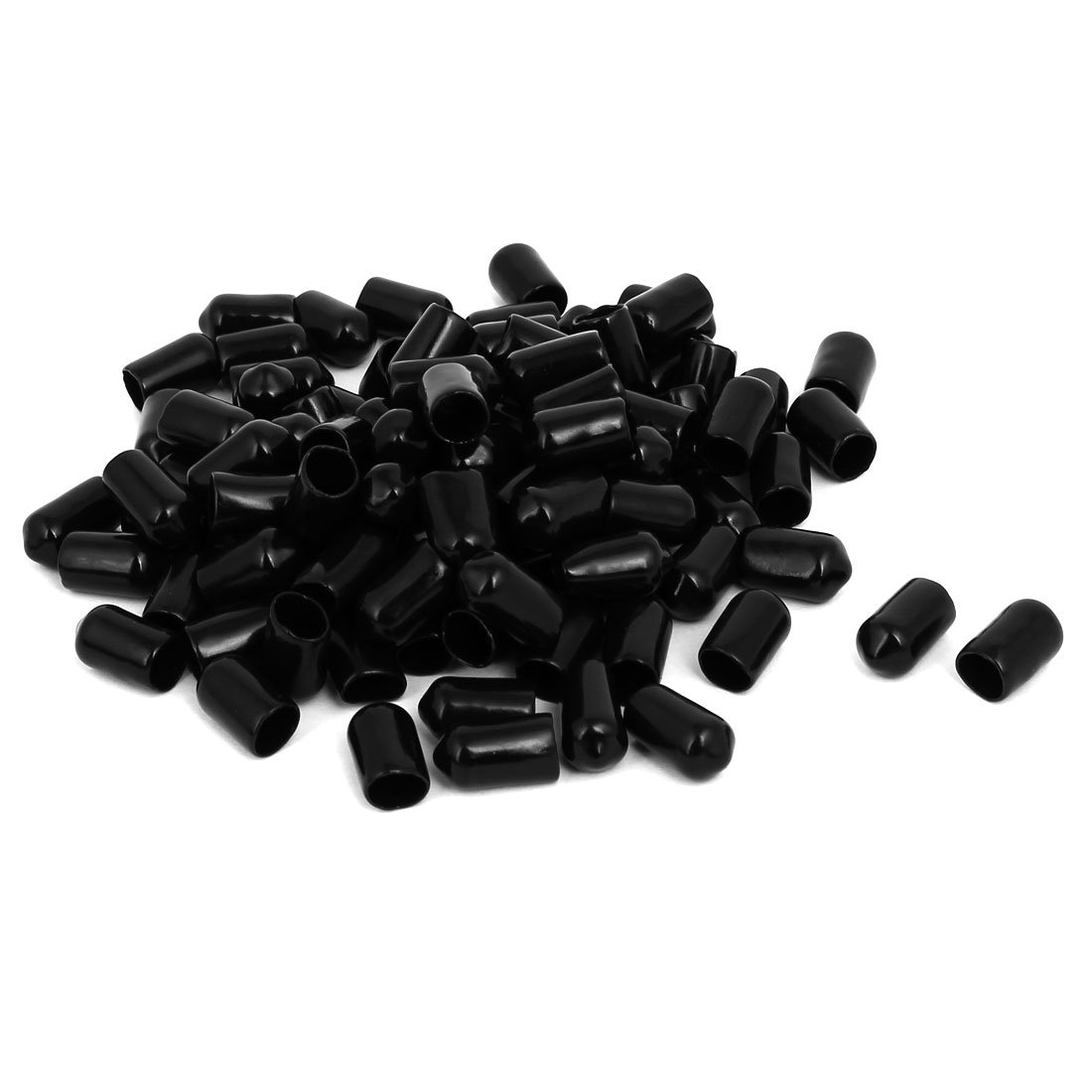 sourcingmap 7.5mm Inner Dia Rubber Hose End Cap Screw Thread Protector Cover Black 100pcs