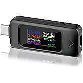 USB Tester Type-C Voltmeter Voltage Current Tester Power Meter Multimeter Ammeter Type C USB Charger Tester Color Display Cap