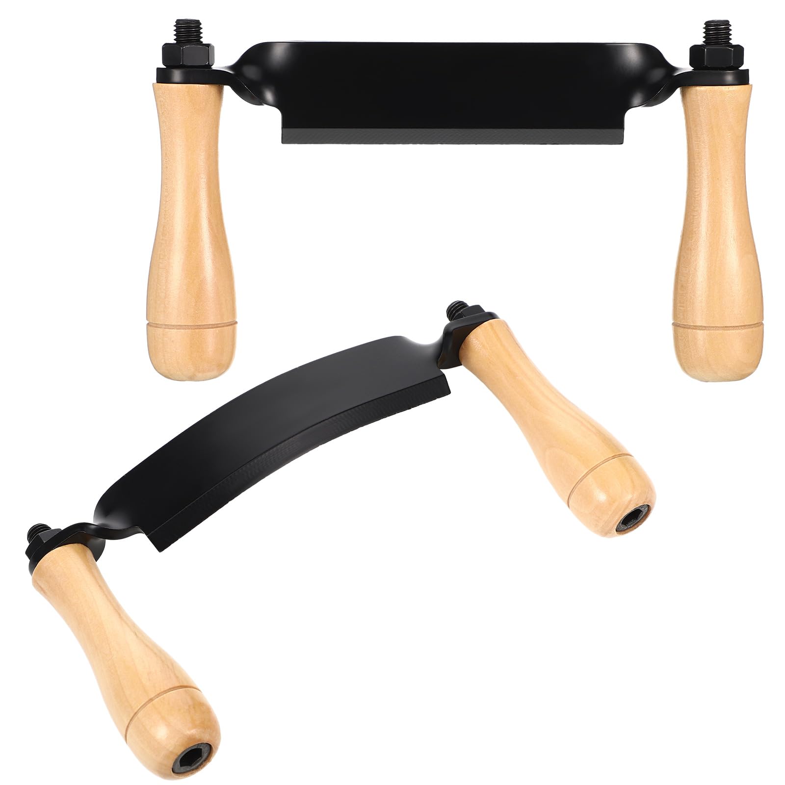 Photo 1 of WILLBOND 2 Pcs 8 Inch Draw Shave Knife Set Draw Shave Knife Straight and Curved Woodworking Debarking Hand Tool Wood Razor Shaving Wood Barking Tool for Men(Straight, Curved)