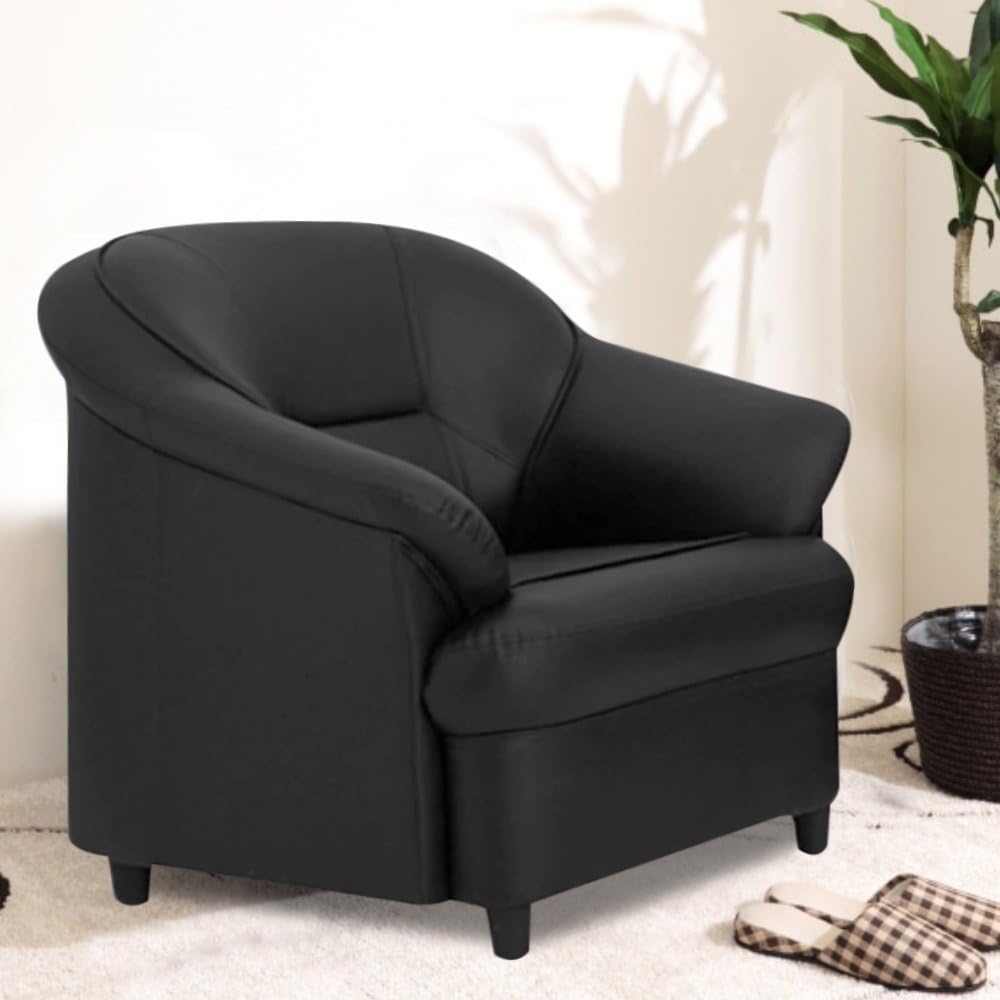 Furny Martina Single Seater Fabric Sofa (Black)