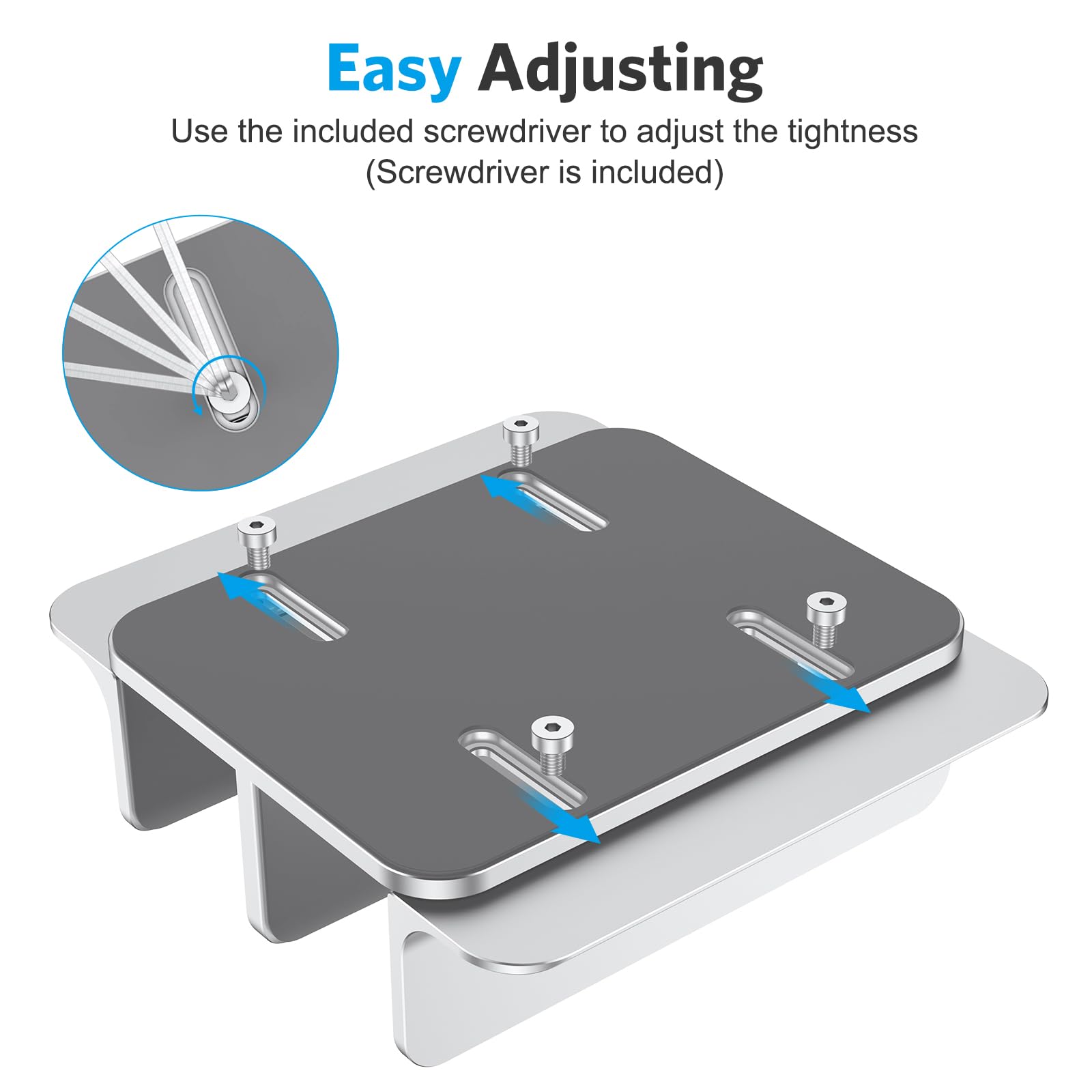 OMOTON [Updated Dock Version Vertical Laptop Stand, Double Desktop Stand Holder with Adjustable Dock (Up to 17.3 inch), Fits All MacBook/Surface/Samsung/HP/Dell/Chrome Book (Silver) - Image 5