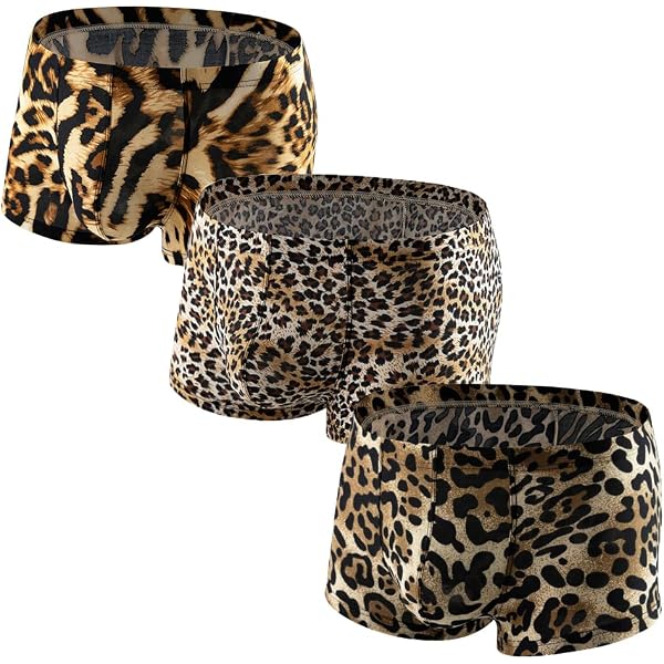 Cueca Boxer Masculina IKINGSKY - Leopardo Sexy Com Bojo