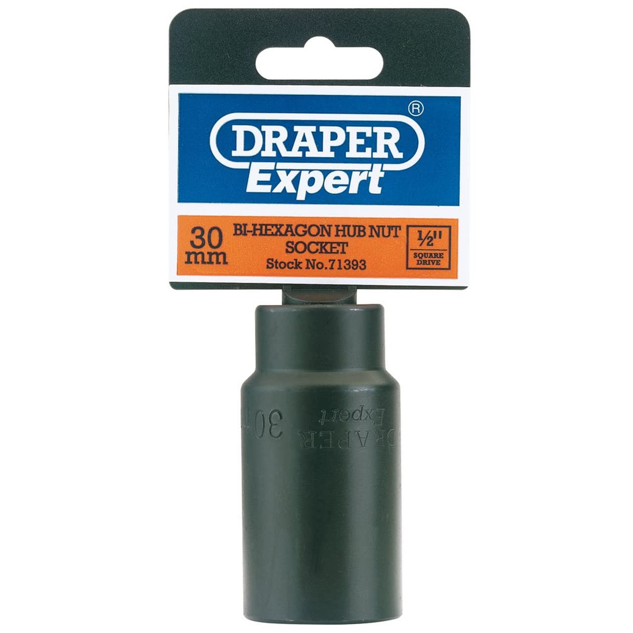 Draper Expert 71393 30 mm 1/2-Inch Square Drive 12-Point Hub Nut Socket
