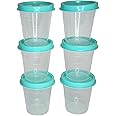 Tupperware Tupper Minis Classic Sheer Midgets Set in Natural with Aqua Seal