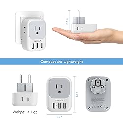 TESSAN Type E F Plug Adapter, Germany France Power
