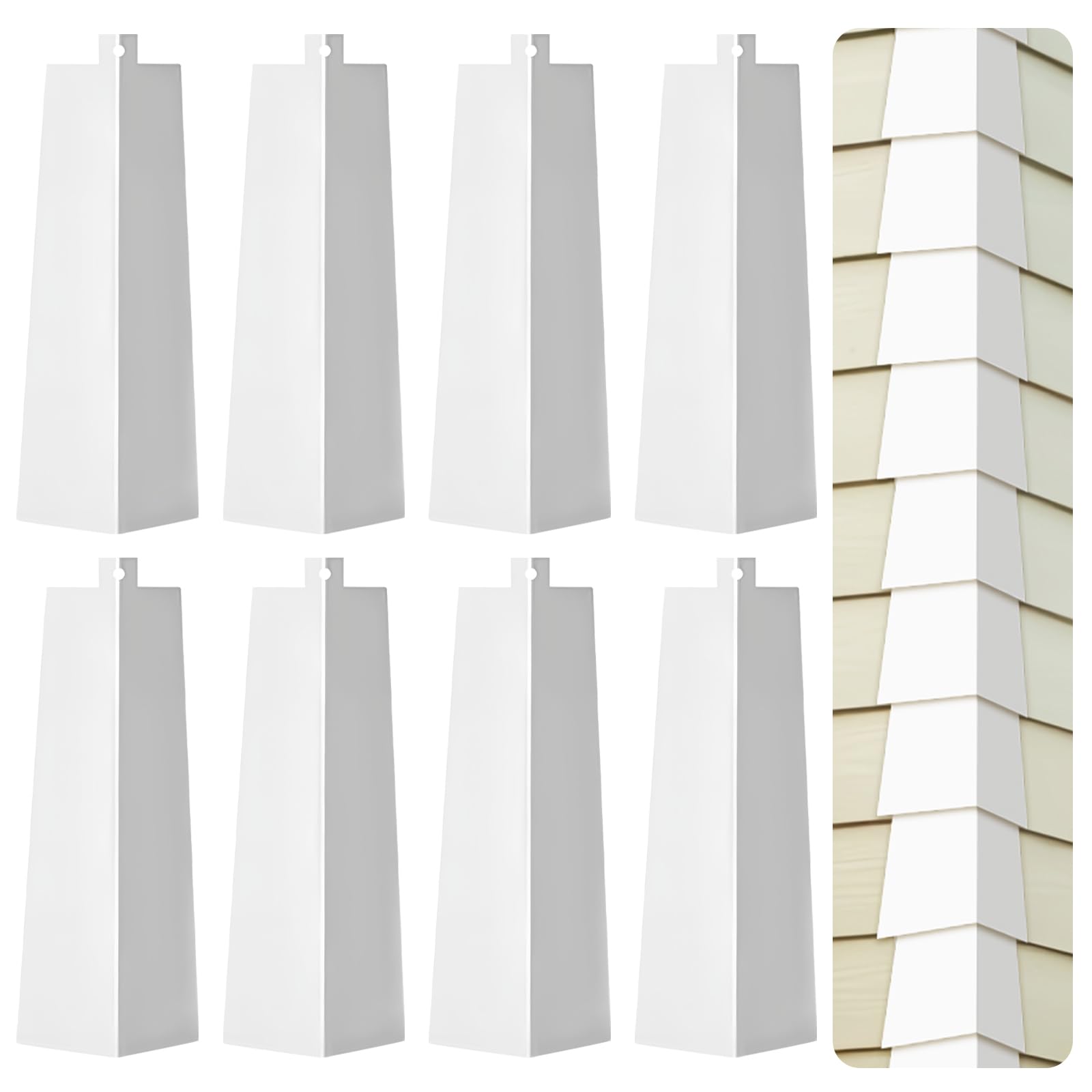 8 Pcs Aluminum Siding Corners,8 inch Outside Corner Trim Metal Siding ...