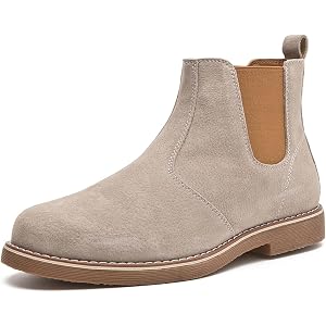 SelRoys Men's Chelsea Boots Side Elastic Slip On Casual Ankle Boots | Classic,suede upper, stretch, pull tabs, low heel, non-