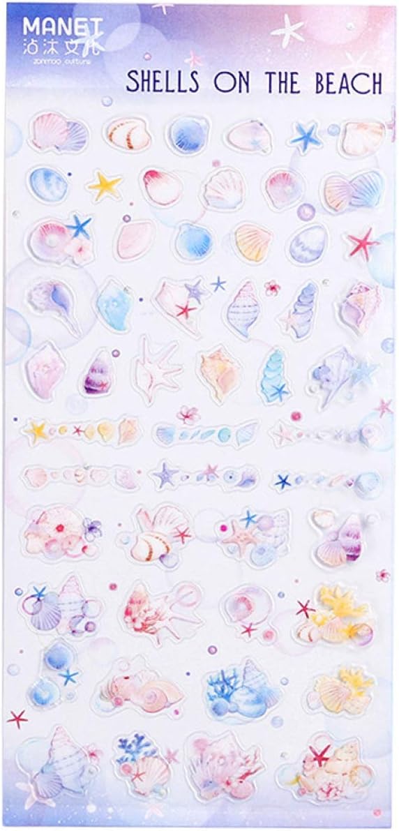 Jyuesi Dependable Creative Food Star Cat Planet Alice Decorative Stationery Stickers Scrapbooking DIY Diary Album Japanese Stick Lable(None N/A Shell)