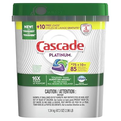 Cascade Platinum ActionPacs Dishwasher Detergent, Fresh Scent (85 Count)