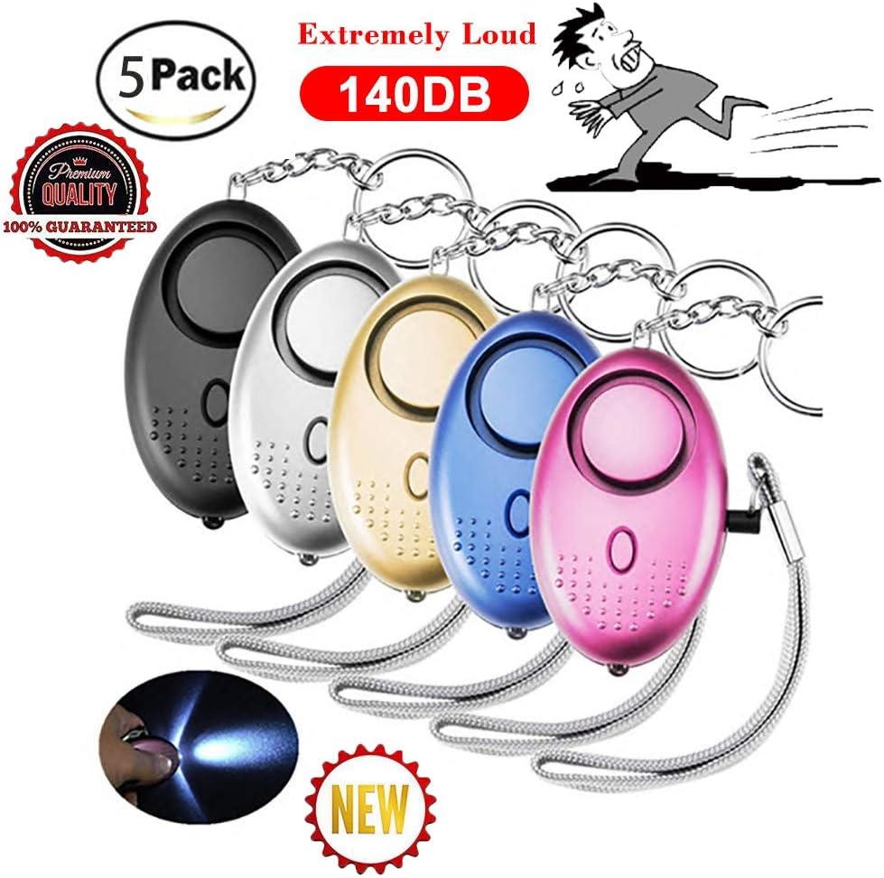 5 Pack 140DB Personal Security Alarm, Safesound Personal Alarm Keychain