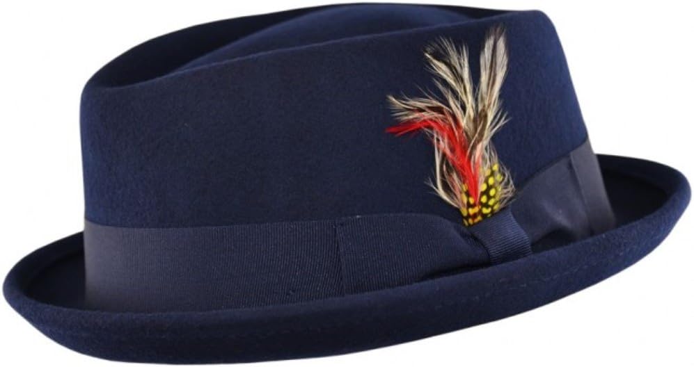 Cotswold Country Hats Pork Pie Hat for Men - Diamond Crown - Packable - Grey, Navy, Brown or Black