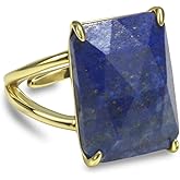 Purple Amethyst Ring, Rectangle Amethyst Jewelry Ring for Women, Handmade Adjustable Gold Crystal Ring for Amethyst Jewelry, February Birthstone Ring for Her.