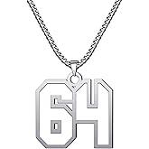CaJoYo 64 Silver Number Necklace for Men Athletes Jersey Number Necklace Sports Basketball Baseball Football Soccer Charm Pendant Inspiration Jewelry Stainless Steel