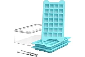 Ice Cube Tray for Freezer with Bin: FDDBI 1Inch Easy Release Ice Cube Maker with Lid and Bin - Stacking Ice Making Tray with Covered Ice Bin - 3Pack Ice Tray for Freezing Herbs