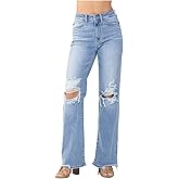 Judy Blue High Rise 90's Straight Jeans in Light Wash
