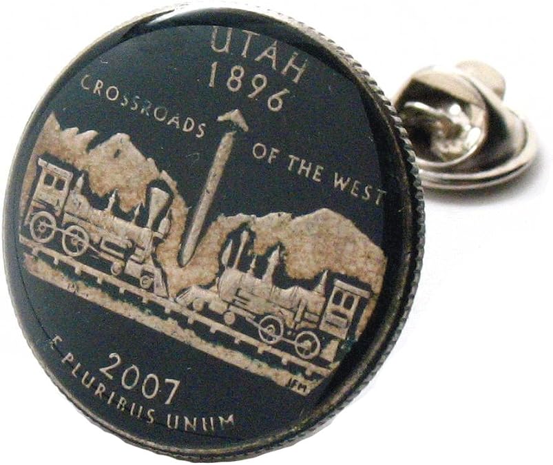 Utah Tie Tack Lapel Pin Suit Flag State Coin Jewelry United